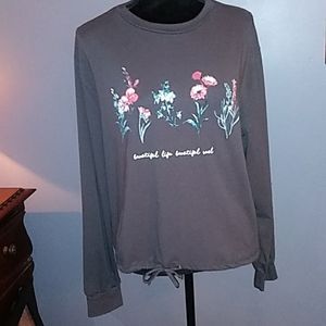 Dirtee Laundry Long Sleeve Embellished Tee Size L
